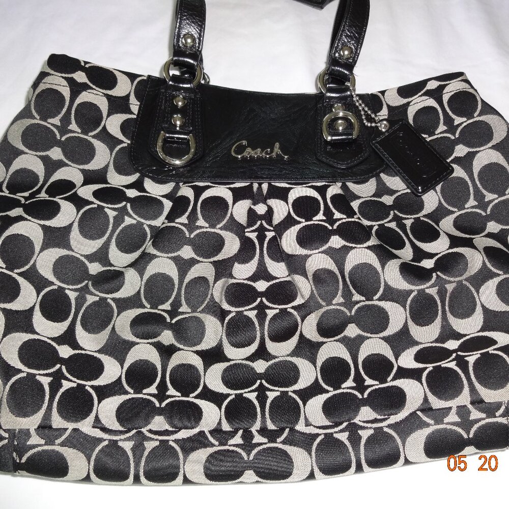 Coach Authentic Signature Black Satchel Shoulder Bag